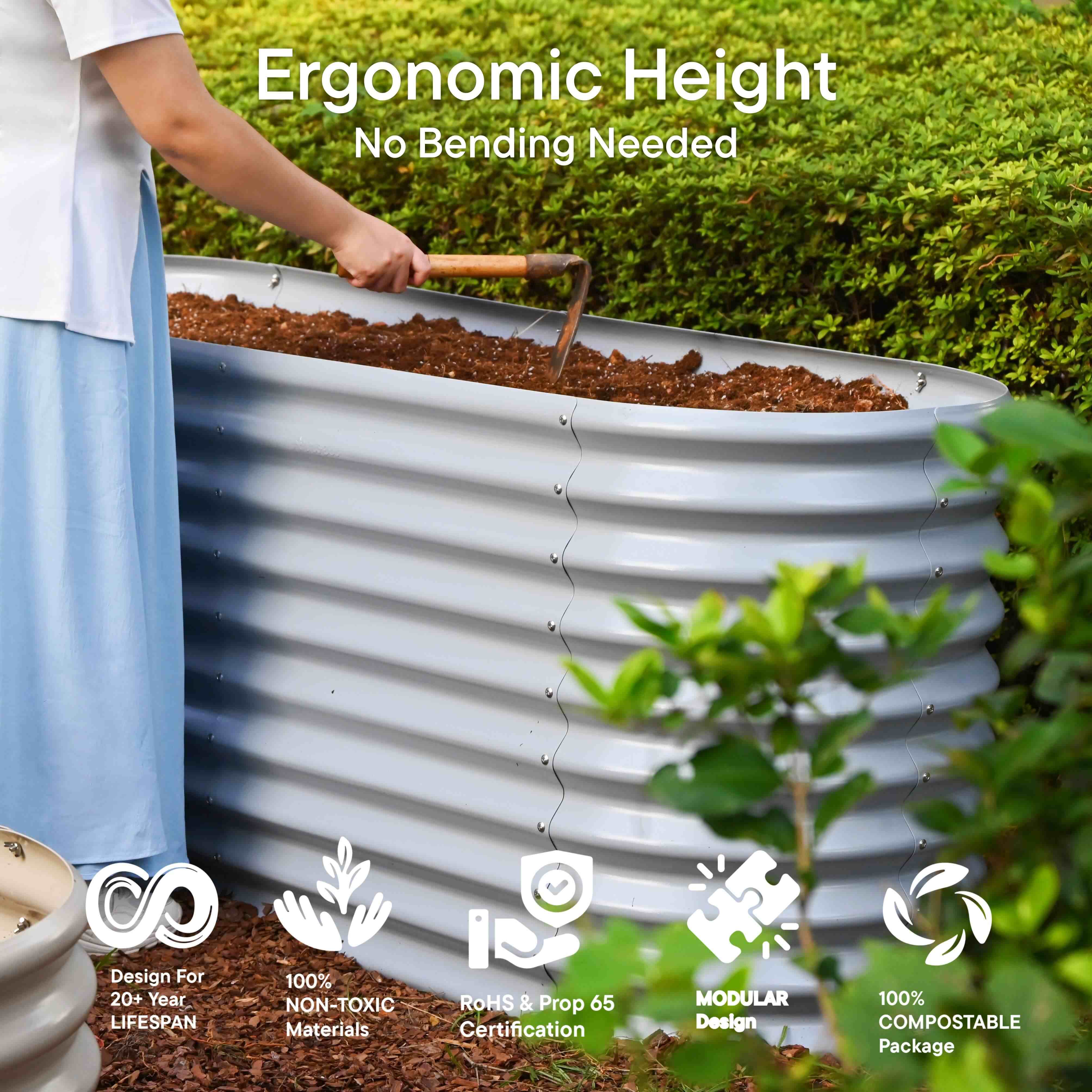 Annoell 30" Extra Tall 8x2x2.5 ft Modular Raised Garden Bed