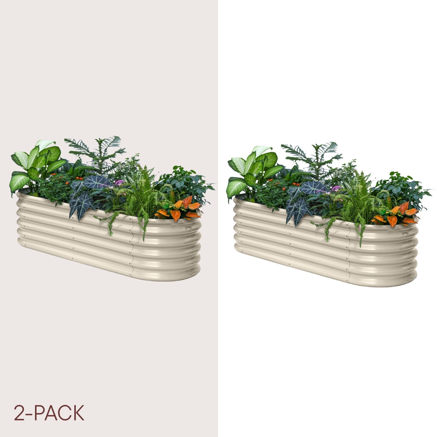 2-pack 18" Tall 6x2x1.5 ft Modular Raised Garden Bed