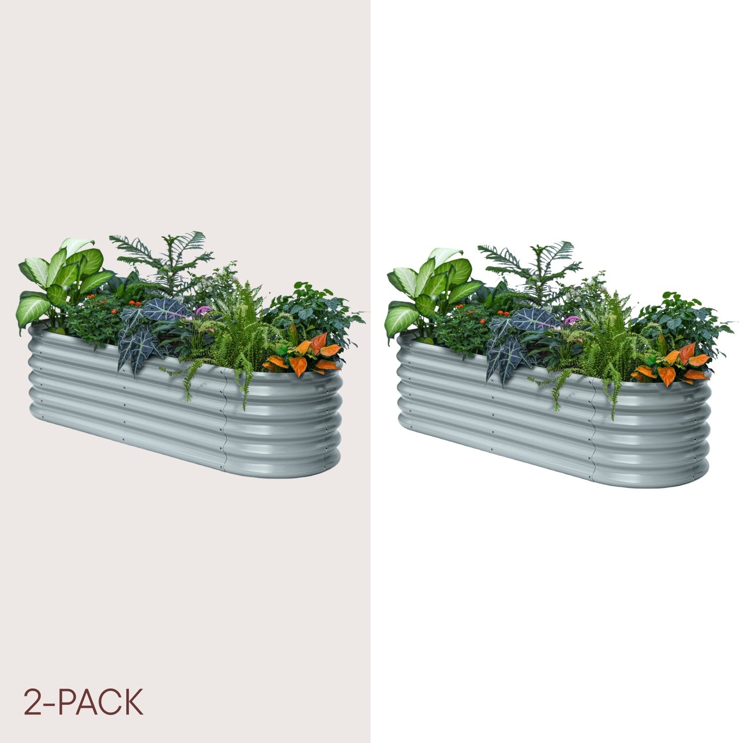 2-pack 18" Tall 6x2x1.5 ft Modular Raised Garden Bed