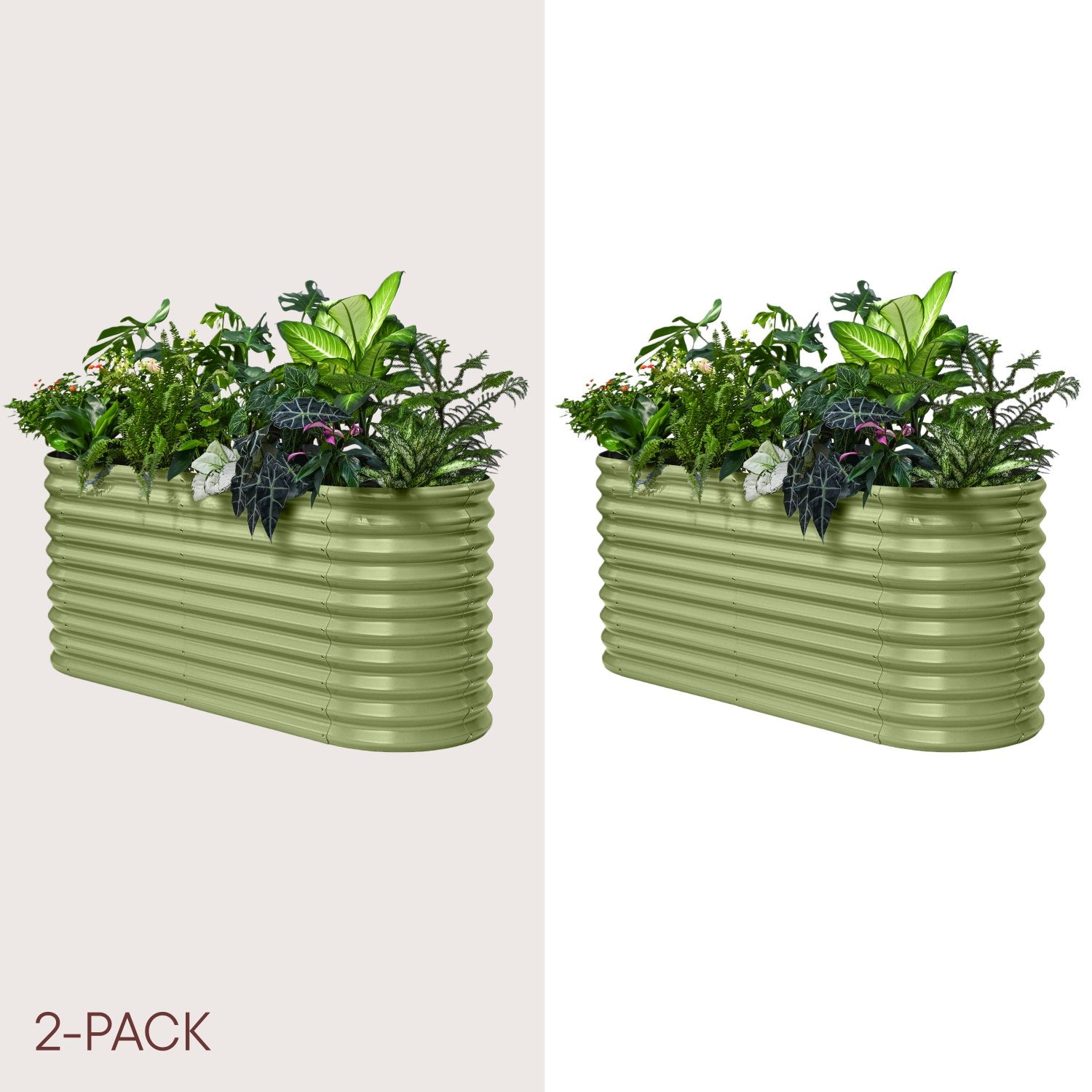 2-pack 30" Extra Tall 6x2x2.5 ft Metal Raised Garden Bed