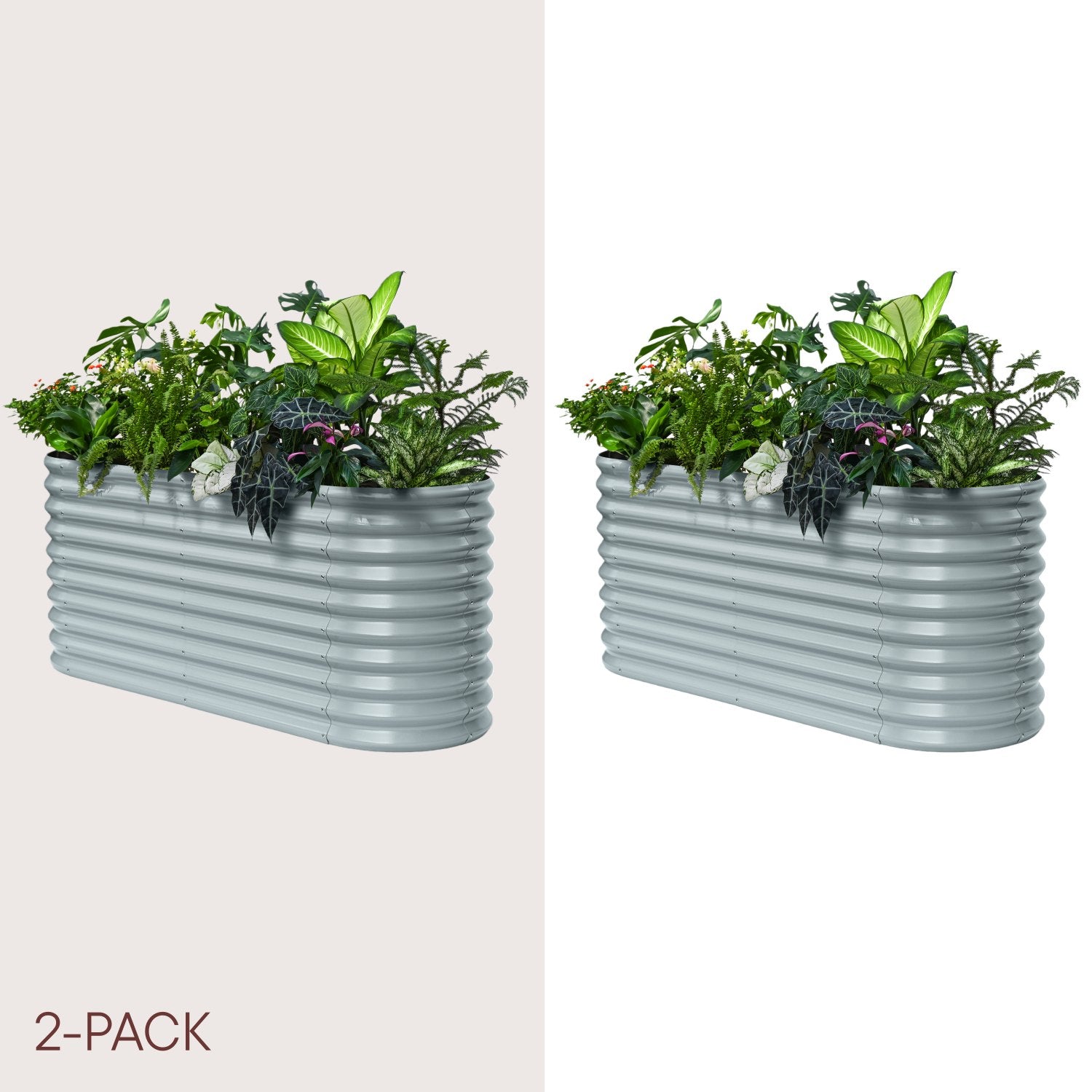 2-pack 30" Extra Tall 6x2x2.5 ft Metal Raised Garden Bed