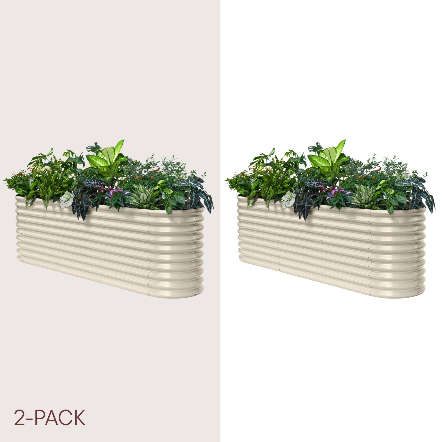 2-pack 30" Extra Tall 8x2x2.5 ft Metal Raised Garden Bed