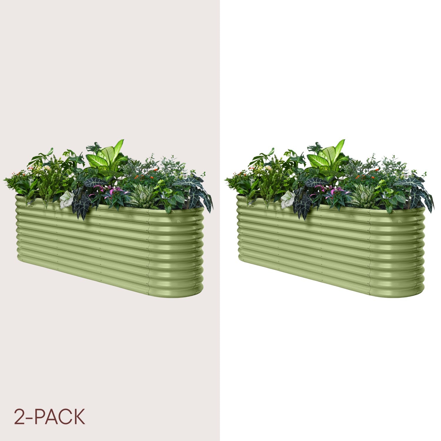 2-pack 30" Extra Tall 8x2x2.5 ft Metal Raised Garden Bed