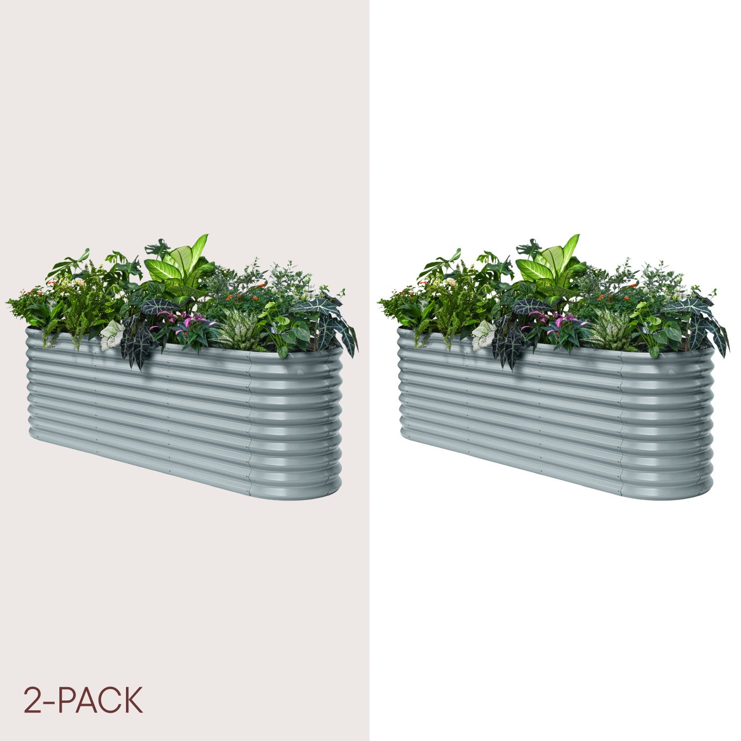 2-pack 30" Extra Tall 8x2x2.5 ft Metal Raised Garden Bed