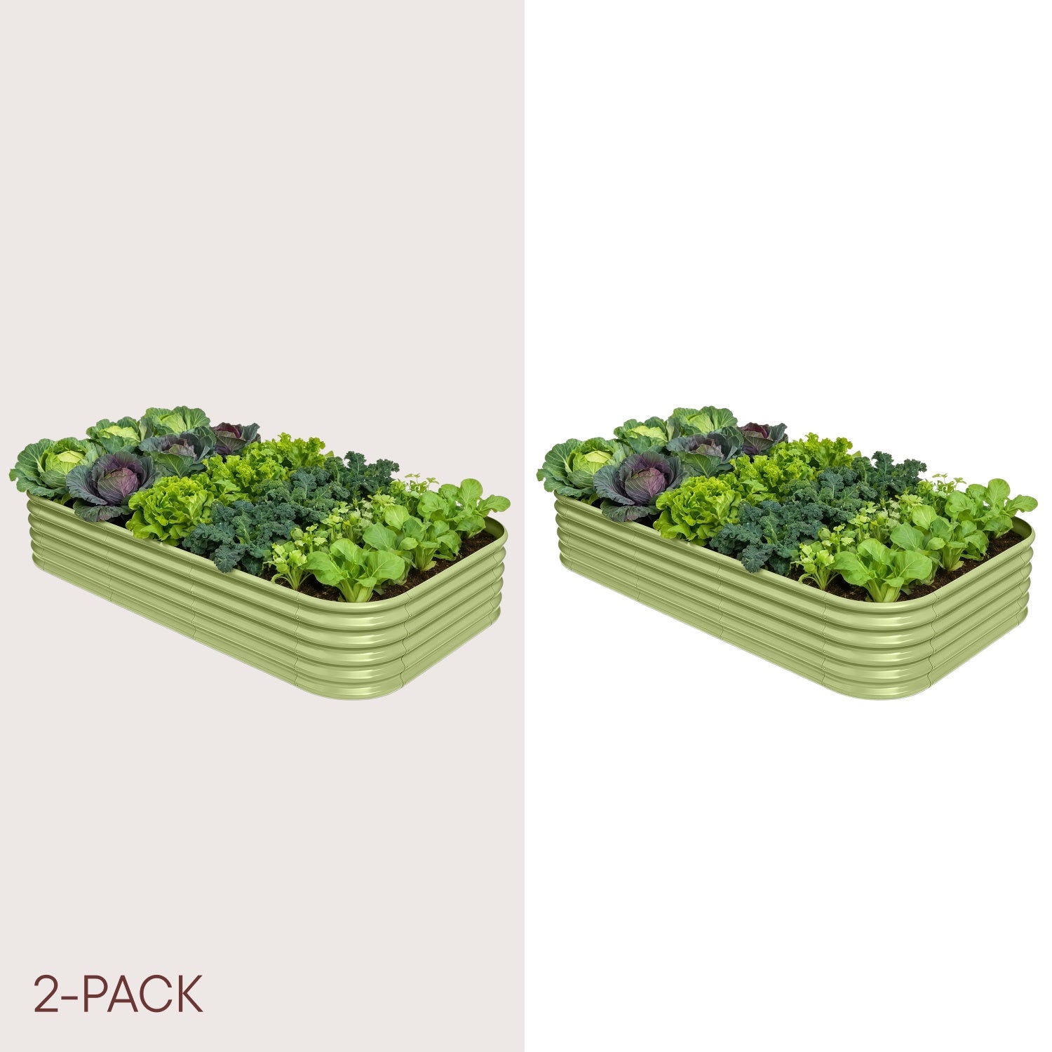 2-pack 18" Tall 8x4x1.5 ft Metal Raised Garden Beds