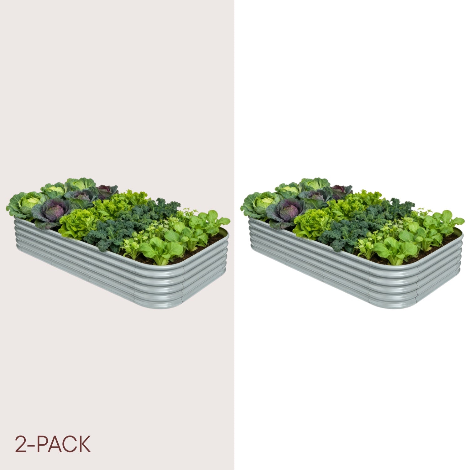 2-pack 18" Tall 8x4x1.5 ft Metal Raised Garden Beds