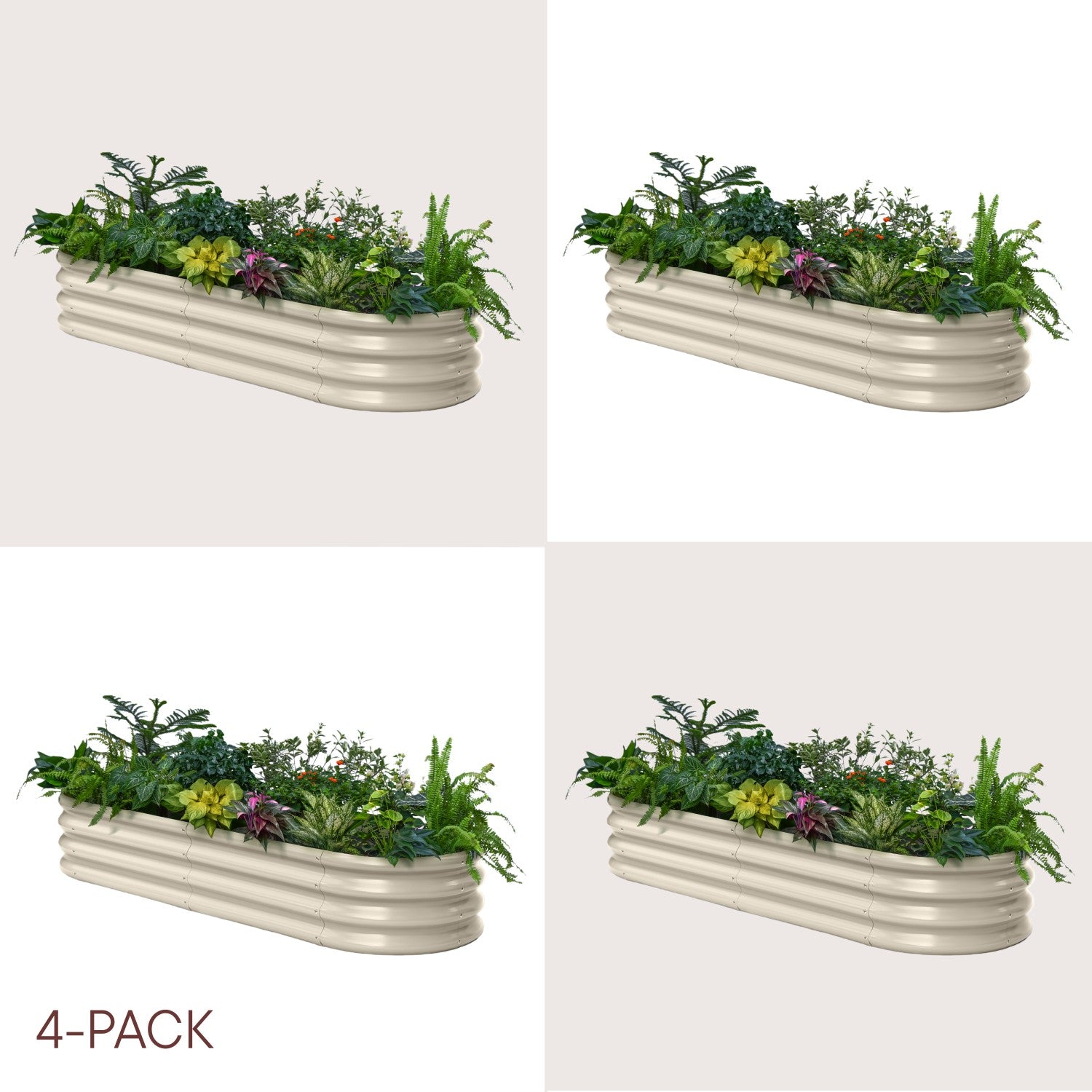 4-pack 12" Tall 6x2x1 ft Modular Raised Garden Bed