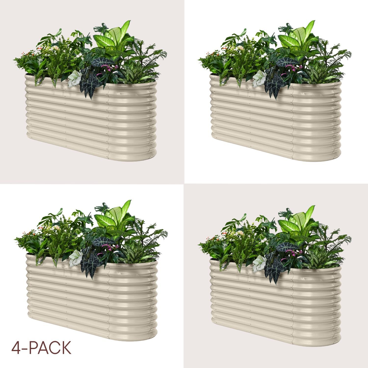 4-pack 30" Extra Tall 6x2x2.5 ft Modular Raised Garden Bed