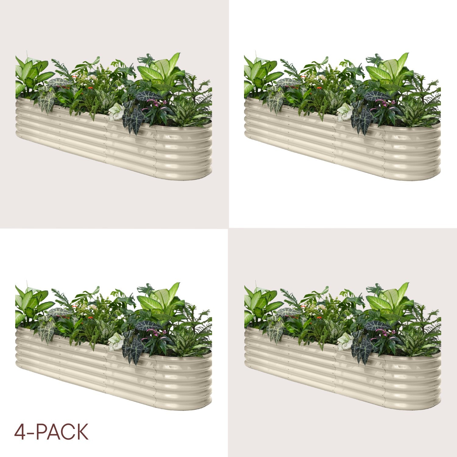 4-pack 18" Tall 8x2x1.5 ft Modular Raised Garden Bed