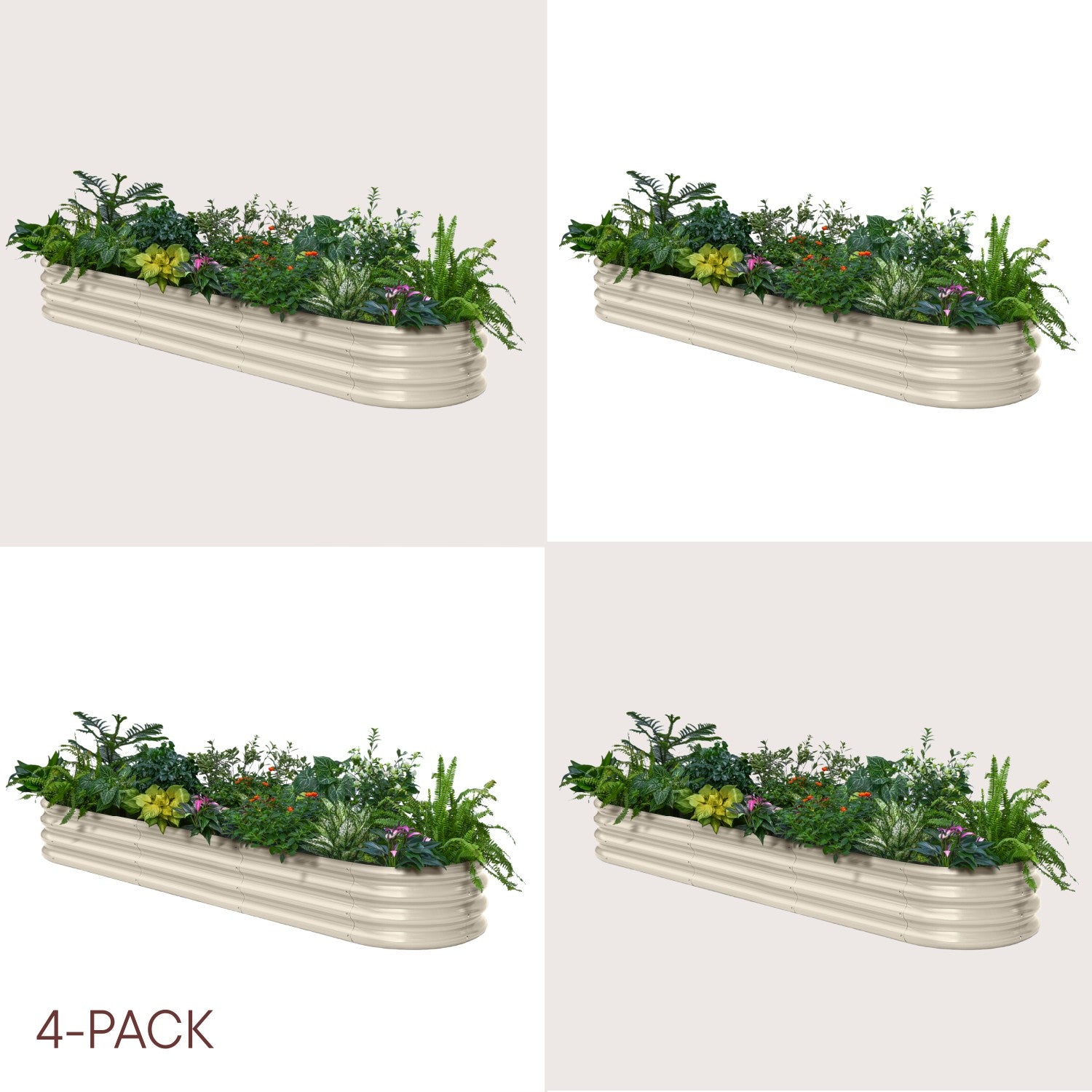4-pack 12" Tall 8x2x1 ft Modular Raised Garden Bed