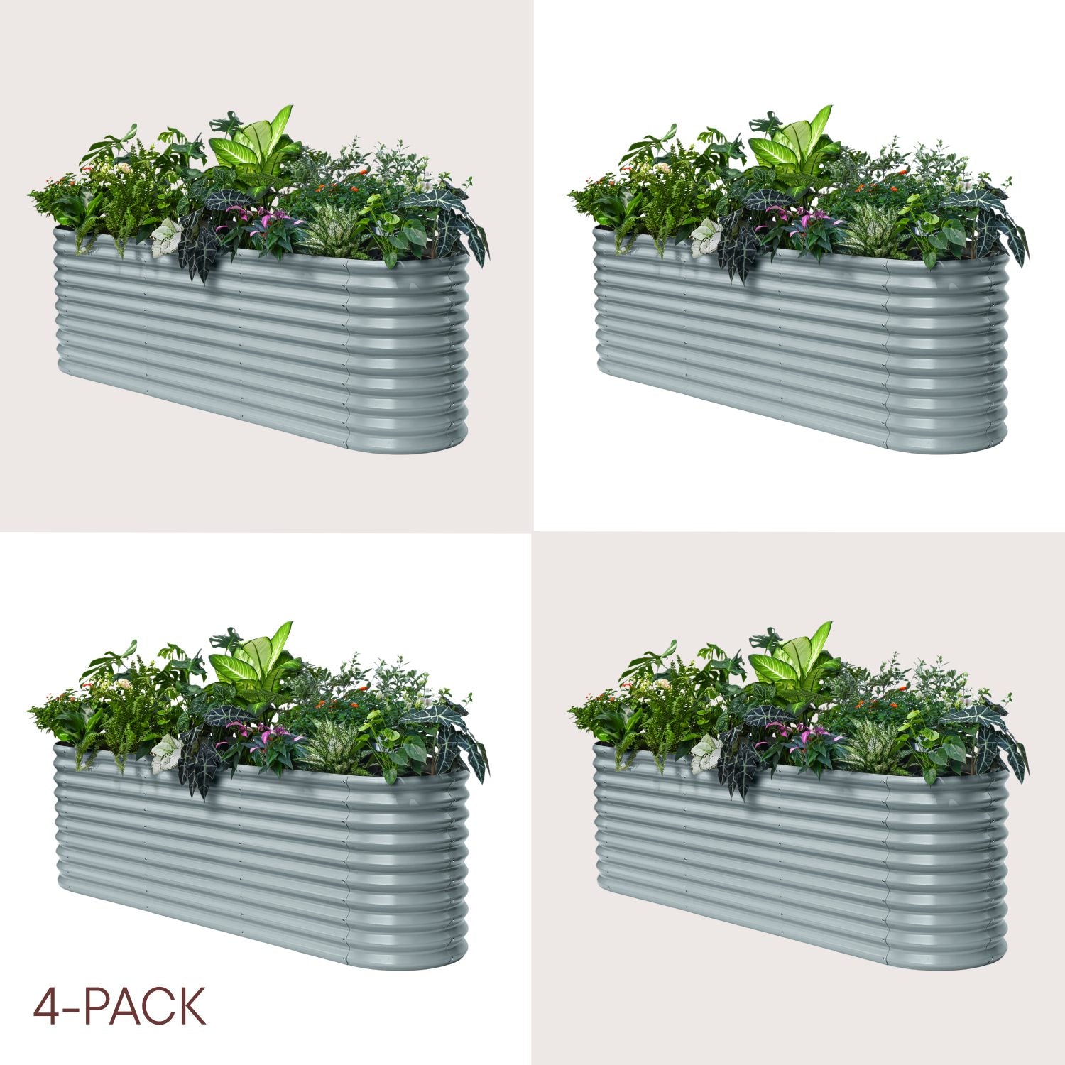 4-pack 30" Extra Tall 8x2x2.5 ft Modular Raised Garden Bed