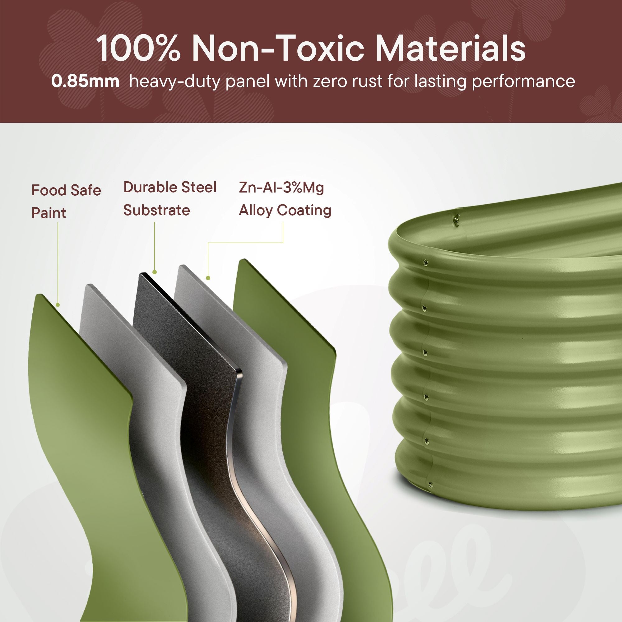 2-pack 18" Tall 8x2x1.5 ft Modular Raised Garden Bed