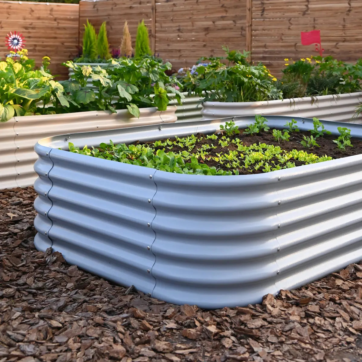 4-pack 18" Tall 6x4x1.5 ft Metal Raised Garden Beds