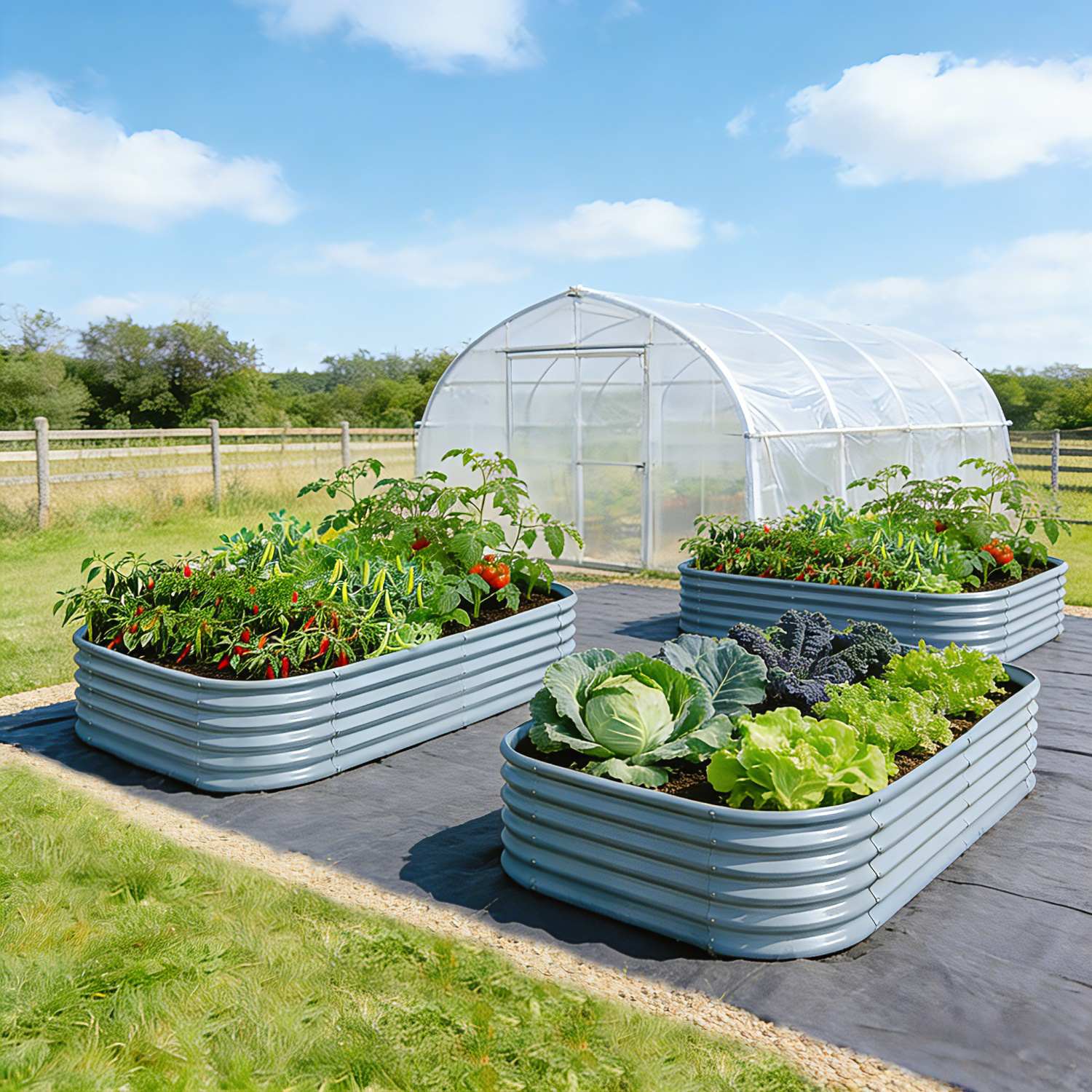 6-pack 18" Tall 6x4x1.5 ft Metal Raised Garden Beds