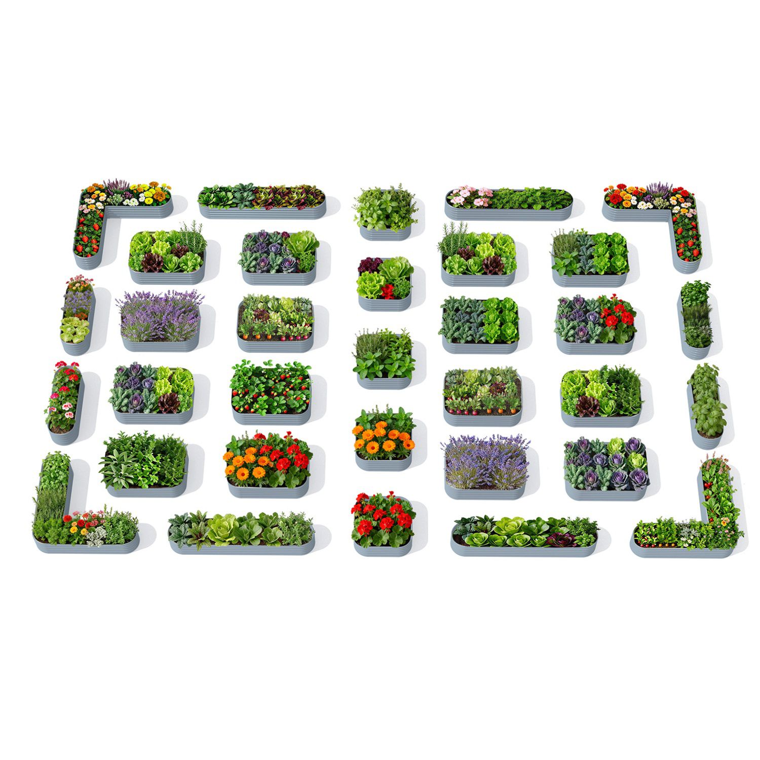 Community Garden Layout (33 Beds) – 18" Tall Raised Garden Bed Set