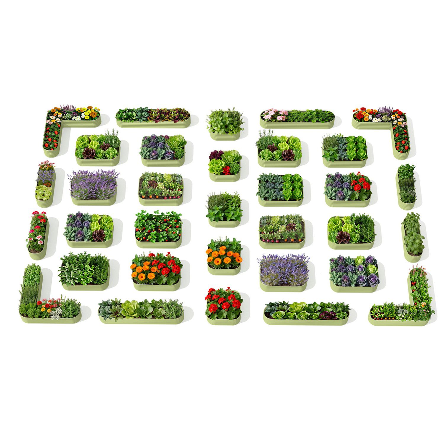 Community Garden Layout (33 Beds) – 18" Tall Raised Garden Bed Set