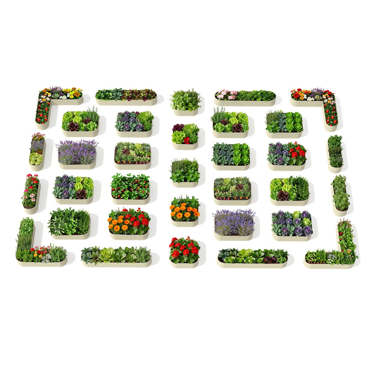 Community Garden Layout (33 Beds) – 18" Tall Raised Garden Bed Set