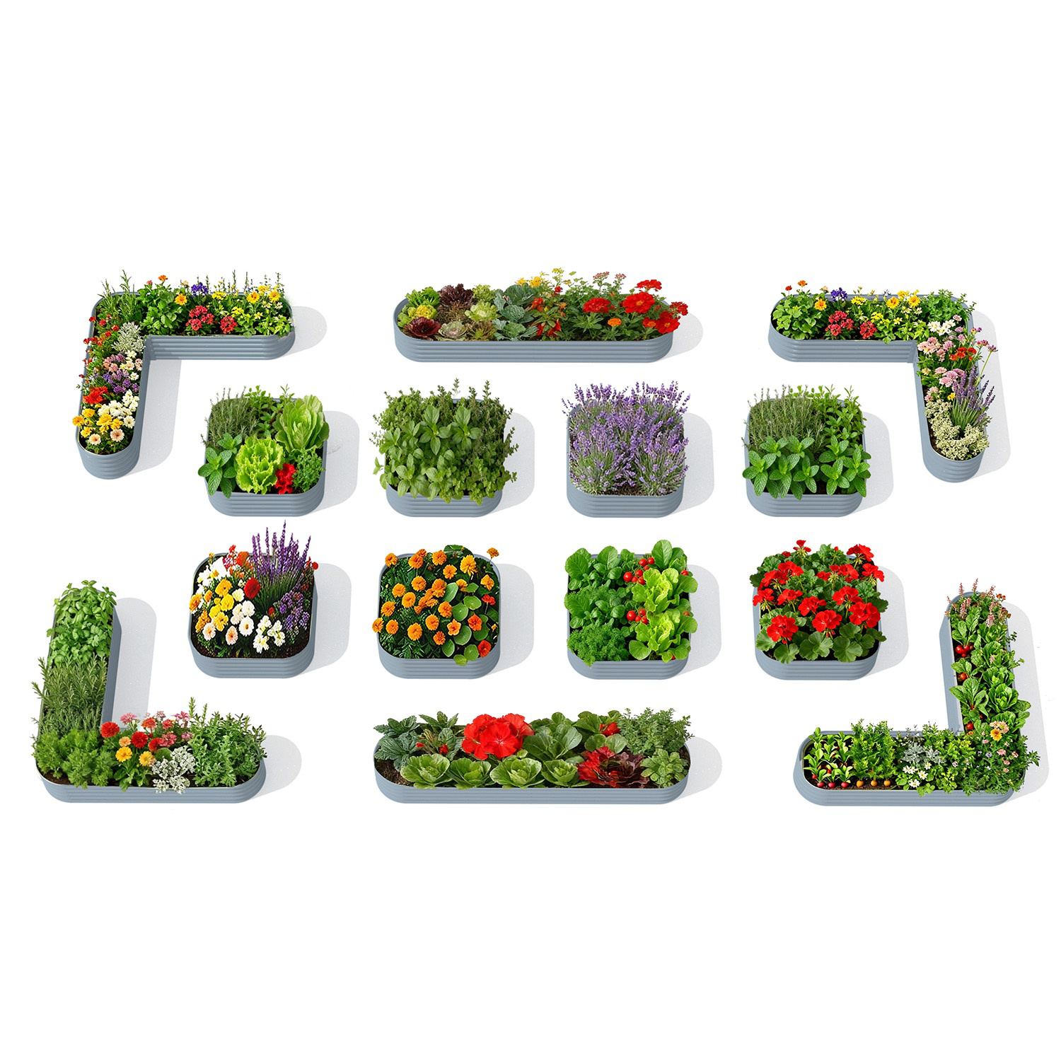Classic Backyard Garden Layout (14 Beds) – 18" Tall Raised Garden Bed Set