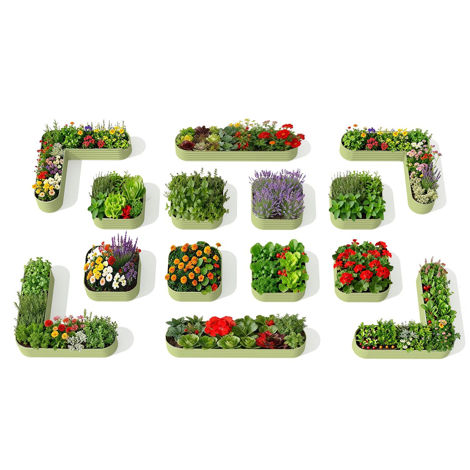 Classic Backyard Garden Layout (14 Beds) – 18" Tall Raised Garden Bed Set
