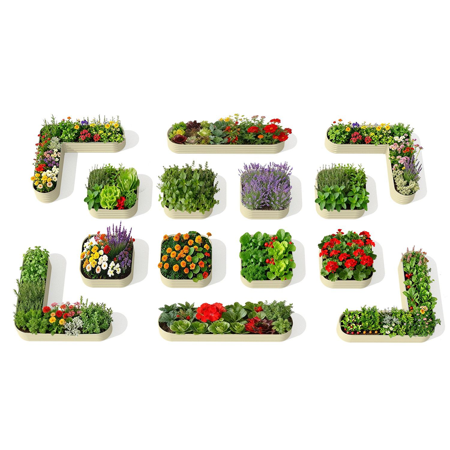Classic Backyard Garden Layout (14 Beds) – 18" Tall Raised Garden Bed Set