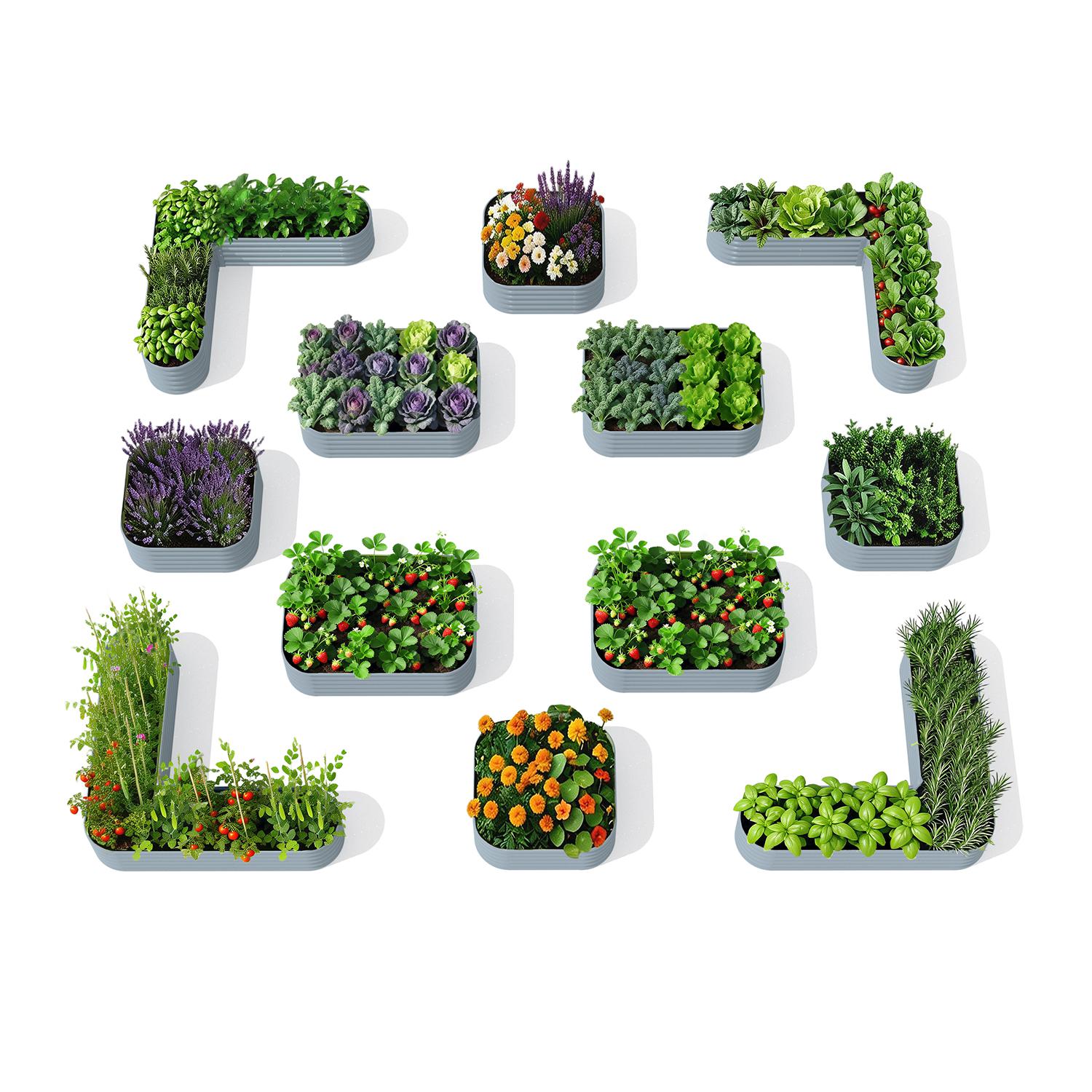 Classic Backyard Garden Layout (12 Beds) – 18" Tall Raised Garden Bed Set