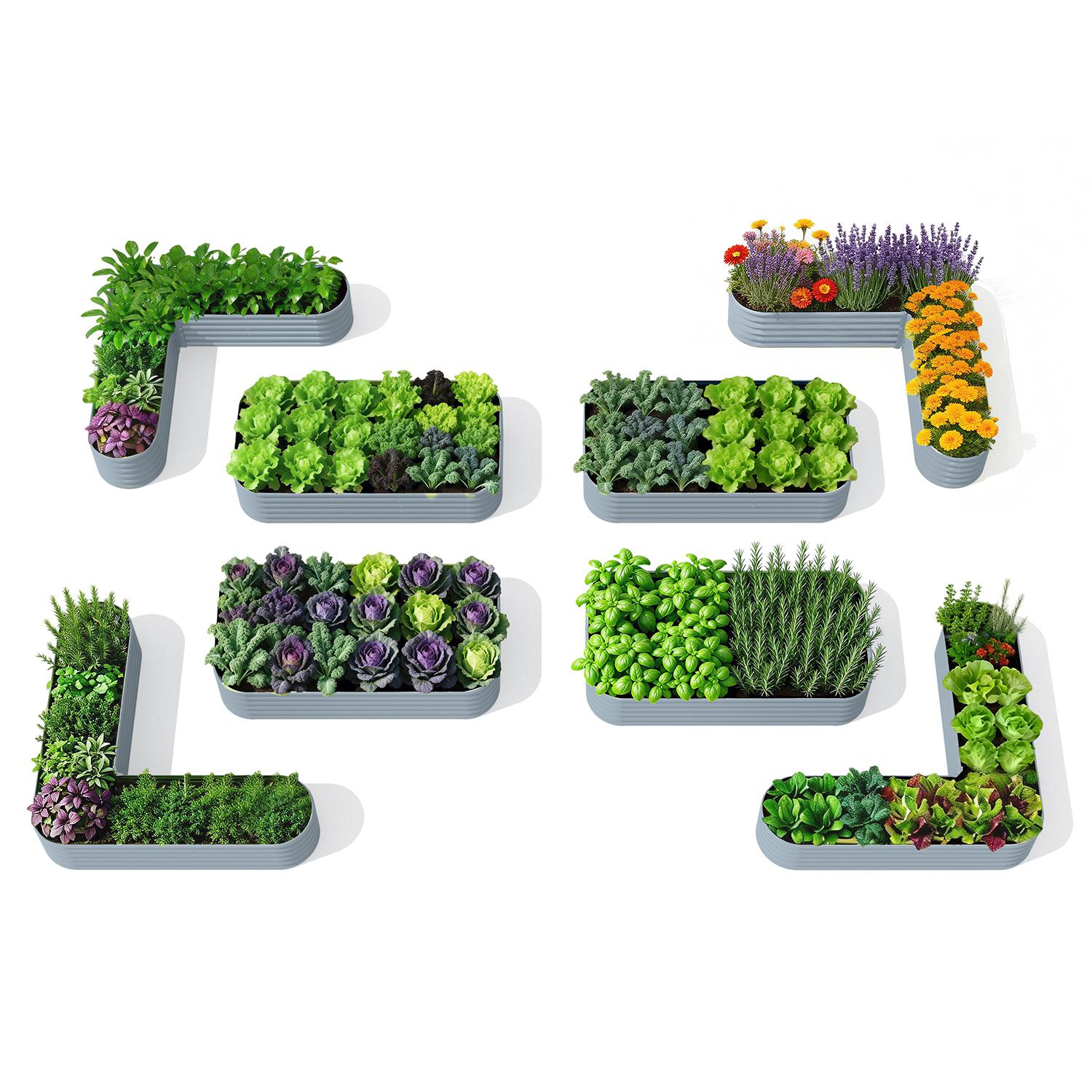 Classic Kitchen Garden Layout (8 Beds) – 18" Tall Raised Garden Bed Set