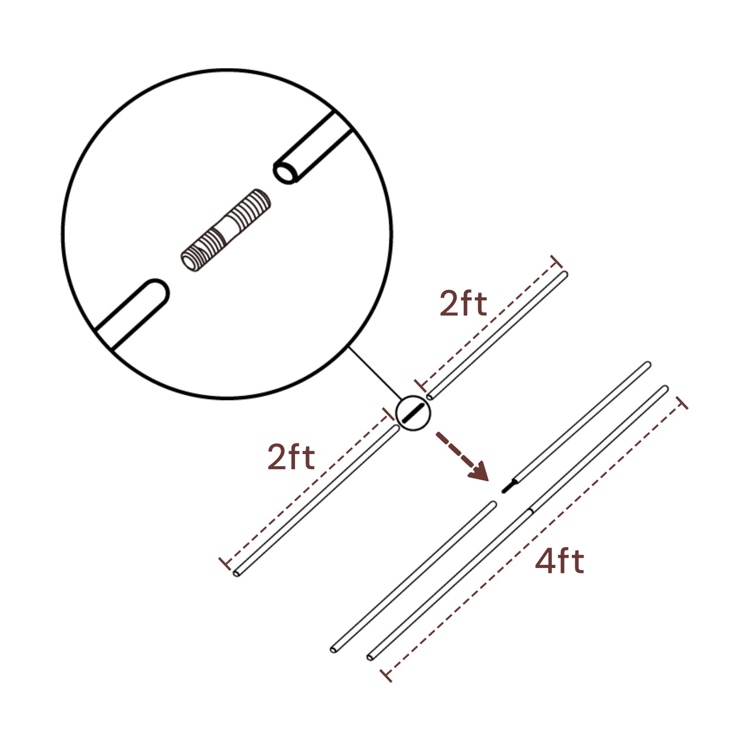 Bracing Rod Kit for Raised Garden Beds (8 Rods & 5 Studs)
