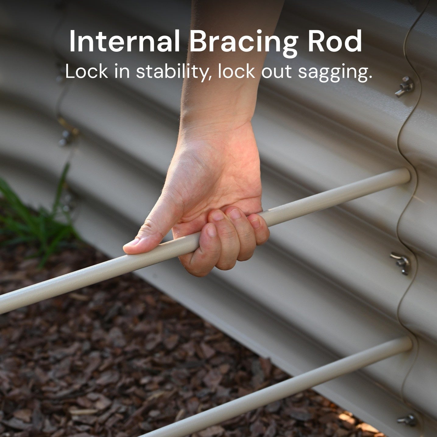 Bracing Rod Kit for Raised Garden Beds (8 Rods & 5 Studs)