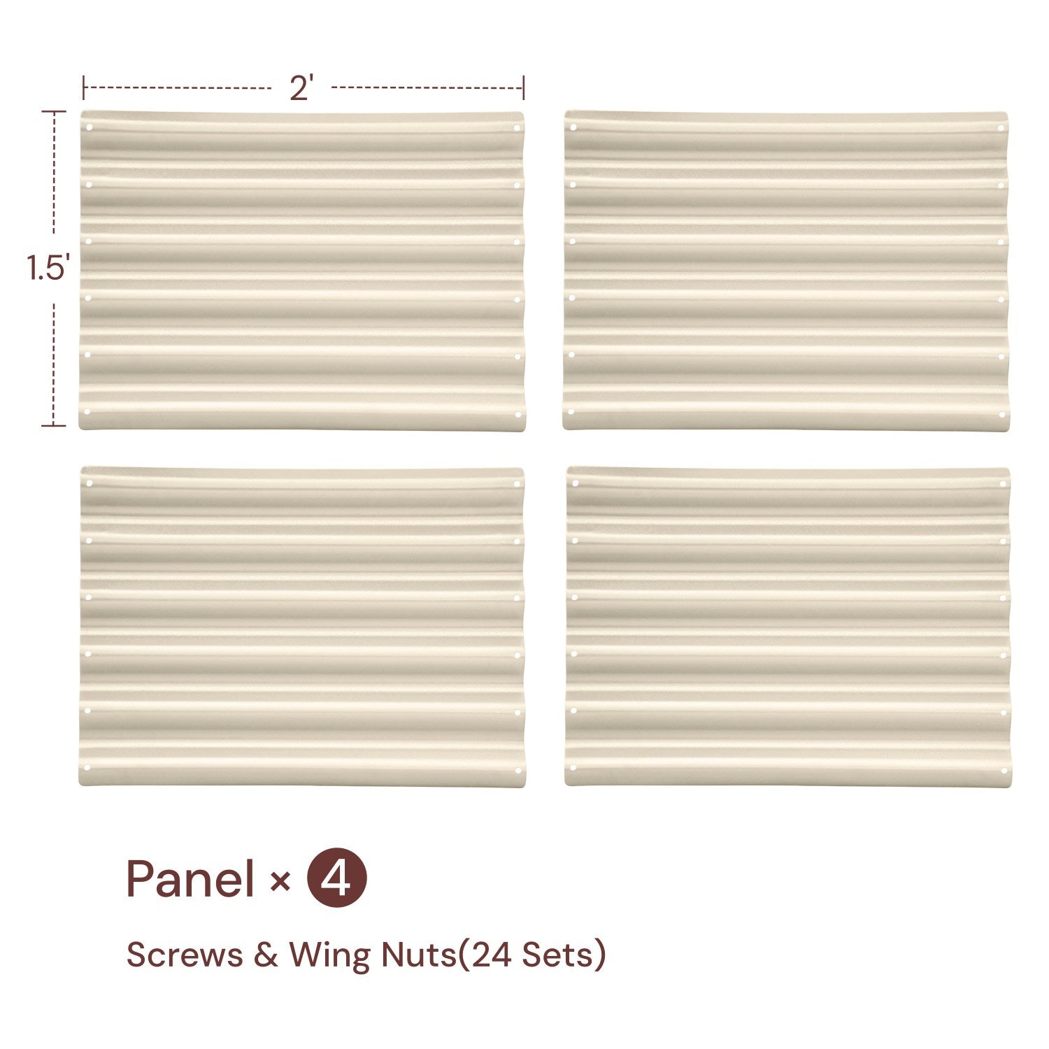 Annoell 18" Metal Raised Bed Straight Panels, 4-Pack DIY Extension