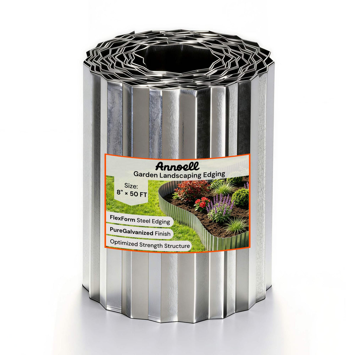 8" Metal Landscape Edging | Corrugated Galvanized Steel Garden Border