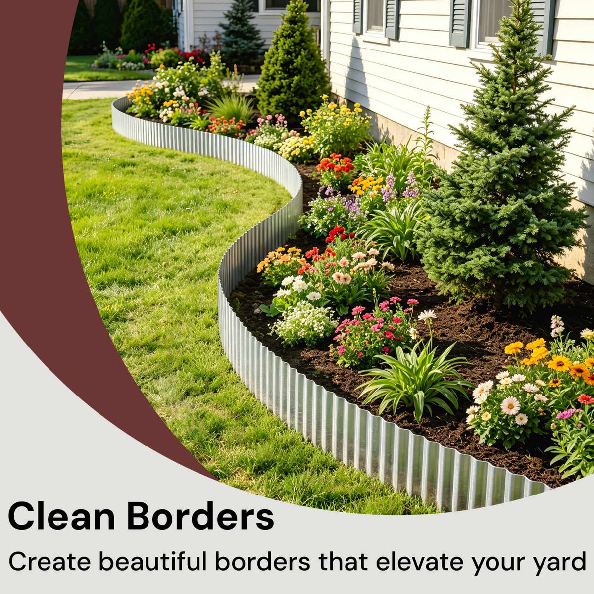 10" Metal Landscape Edging | Corrugated Galvanized Steel Garden Border
