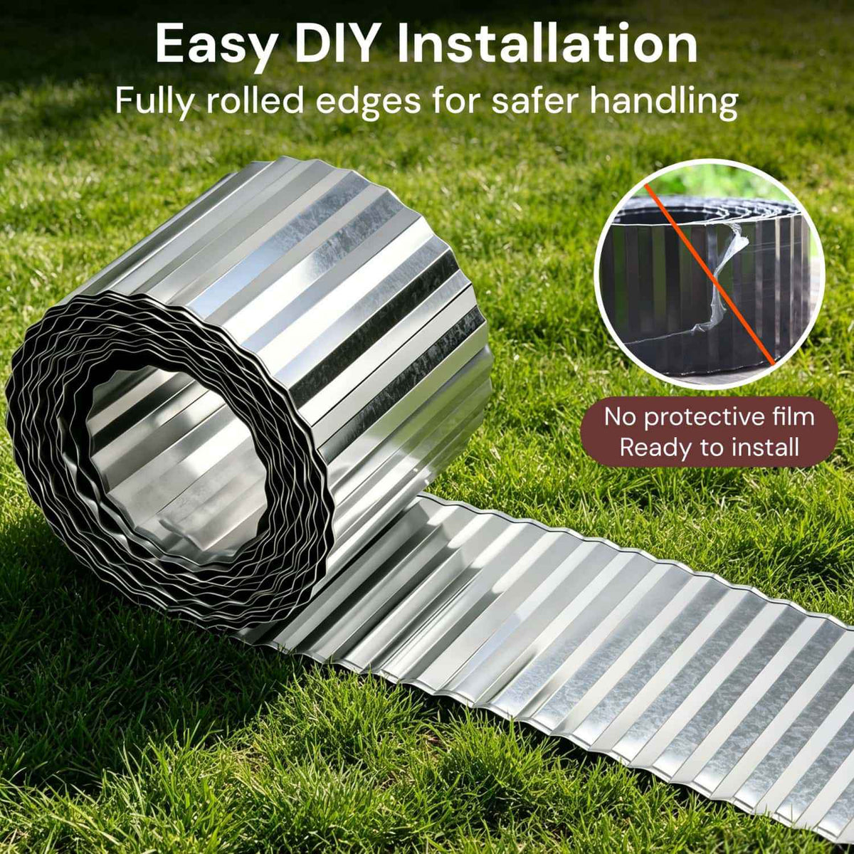 10" Metal Landscape Edging | Corrugated Galvanized Steel Garden Border