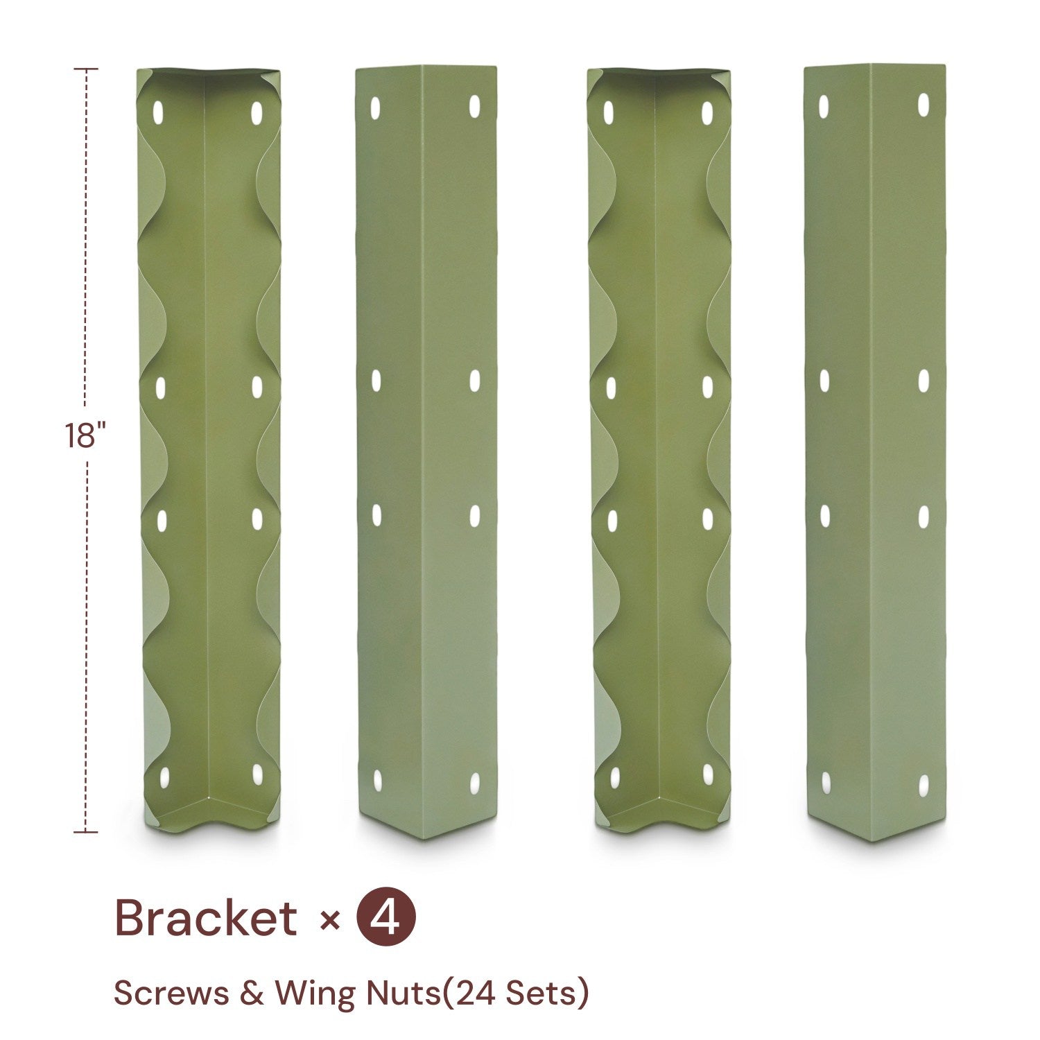 Annoell 18" Garden Bed Corner Brackets, 4-Pack DIY Extension
