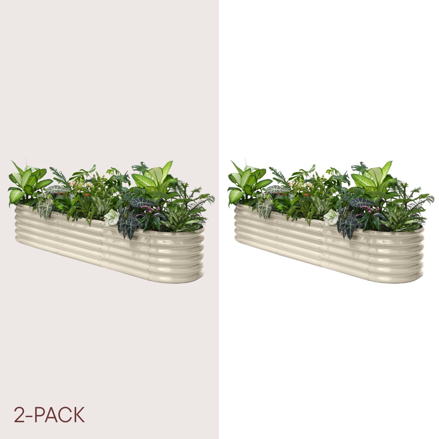 2-pack 18" Tall 8x2x1.5 ft Modular Raised Garden Bed