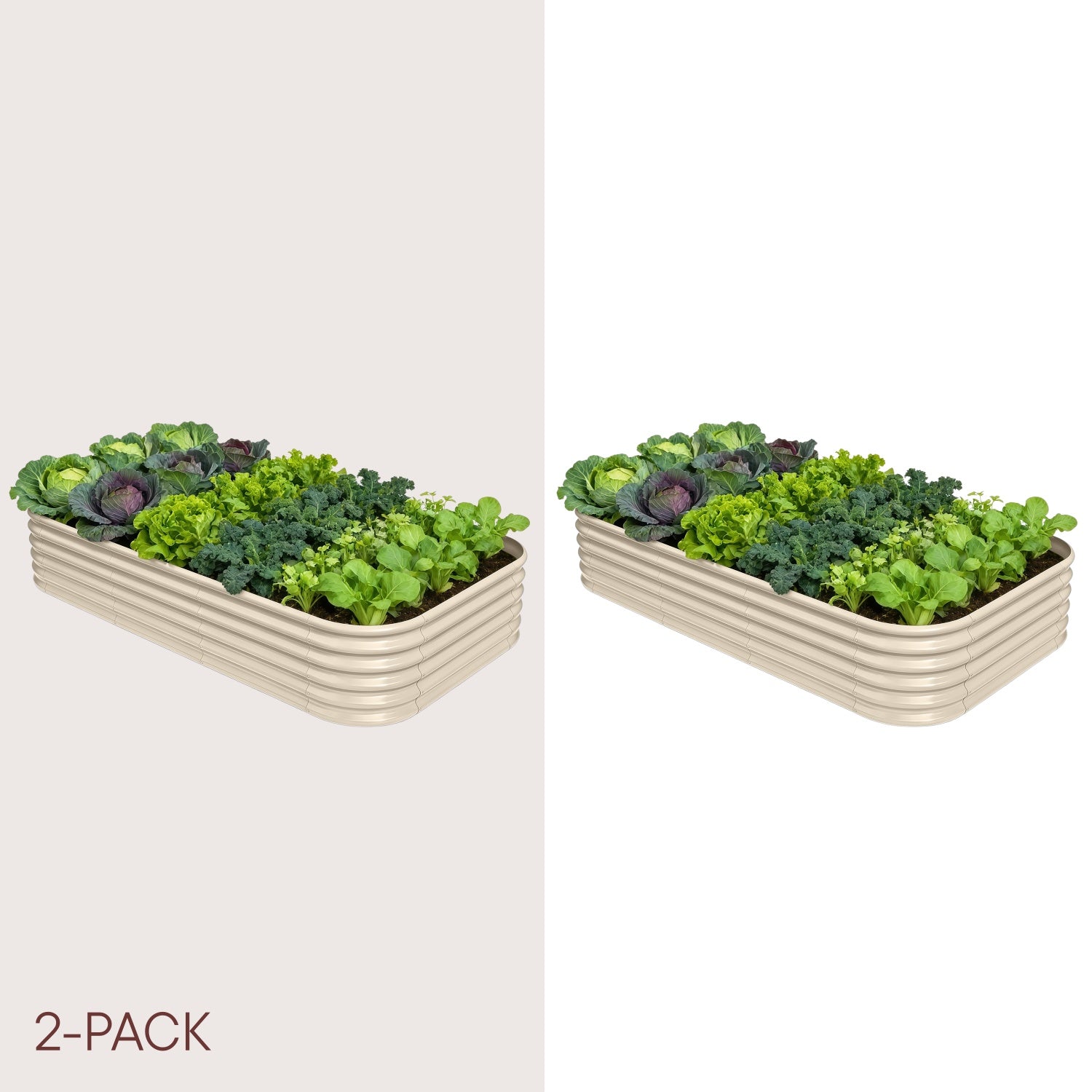 2-pack 18" Tall 8x4x1.5 ft Metal Raised Garden Beds