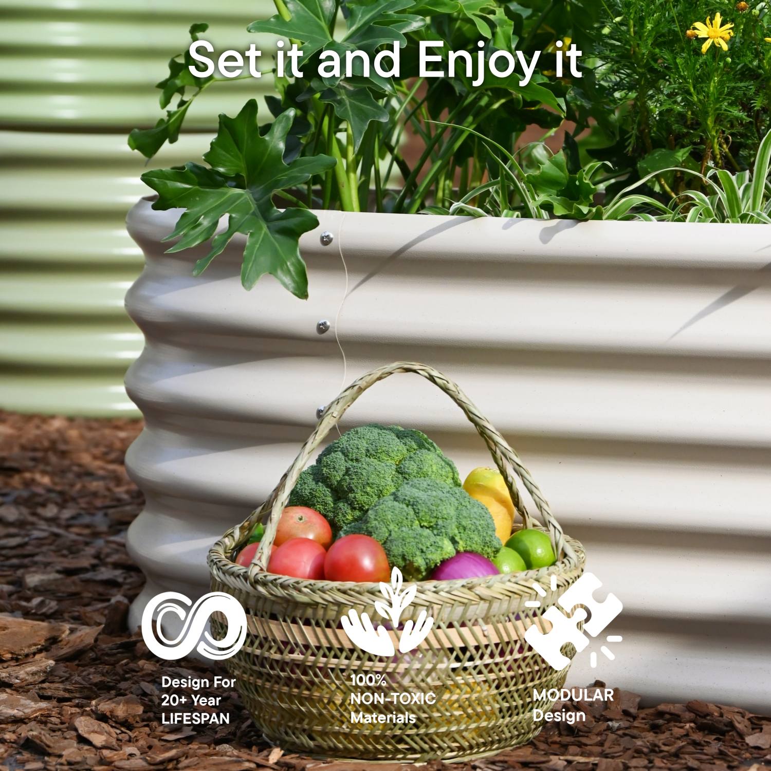 Annoell 30" Extra Tall 8x2x2.5 ft Modular Raised Garden Bed