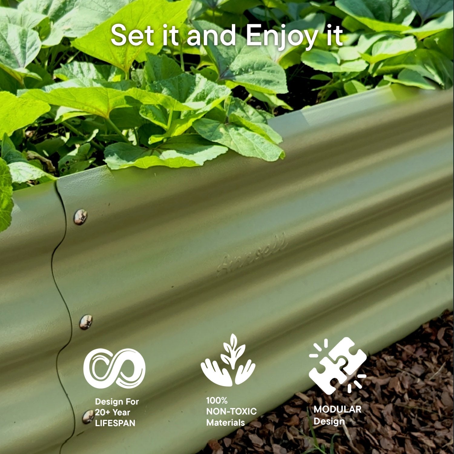 4-pack 12" Tall 6x2x1 ft Modular Raised Garden Bed