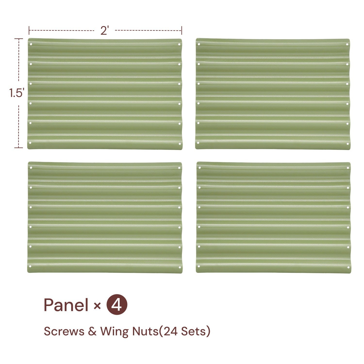Annoell 18" Metal Raised Bed Straight Panels, 4-Pack DIY Extension