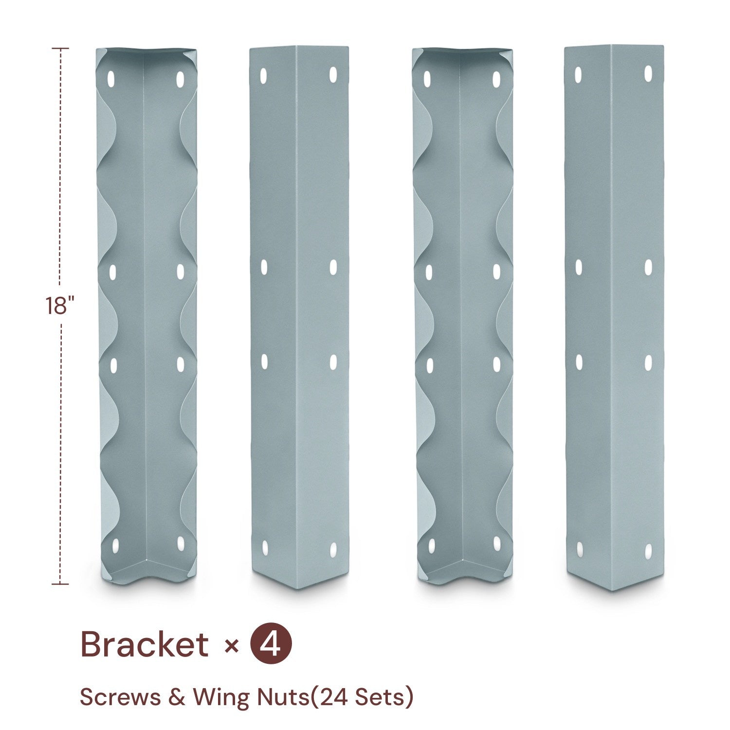 Annoell 18" Garden Bed Corner Brackets, 4-Pack DIY Extension