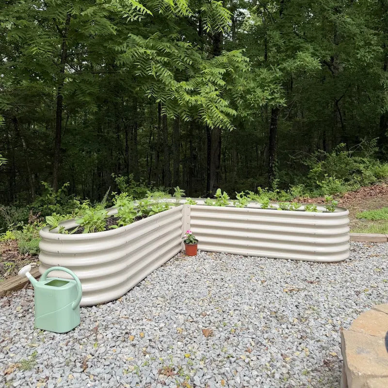 Annoell L-Shaped Metal Raised Garden Bed 7x7x1.5 ft