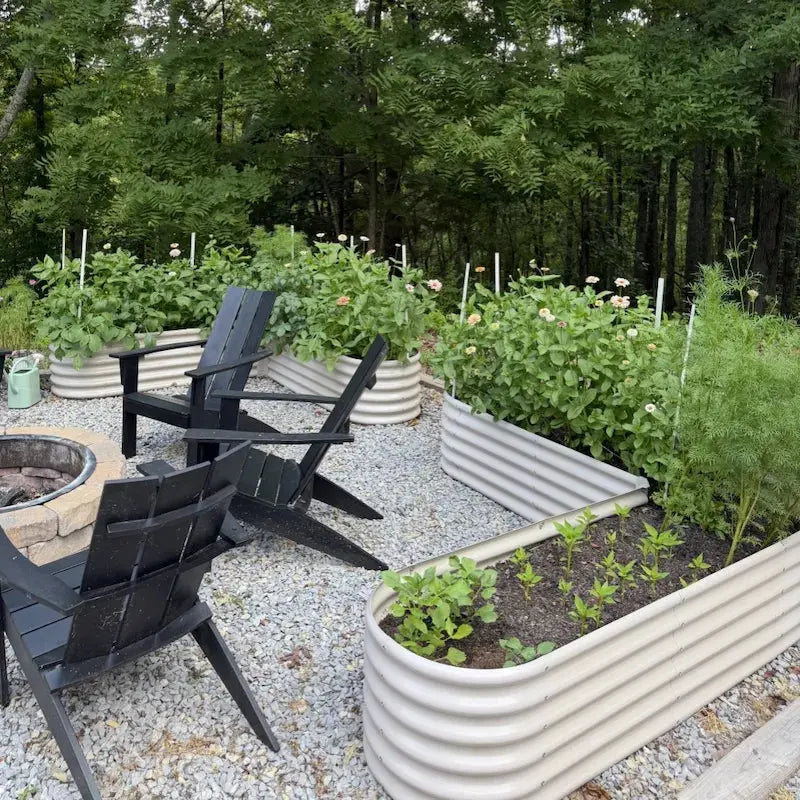 2-pack L-Shaped Metal Raised Garden Bed 7x7x1.5 ft