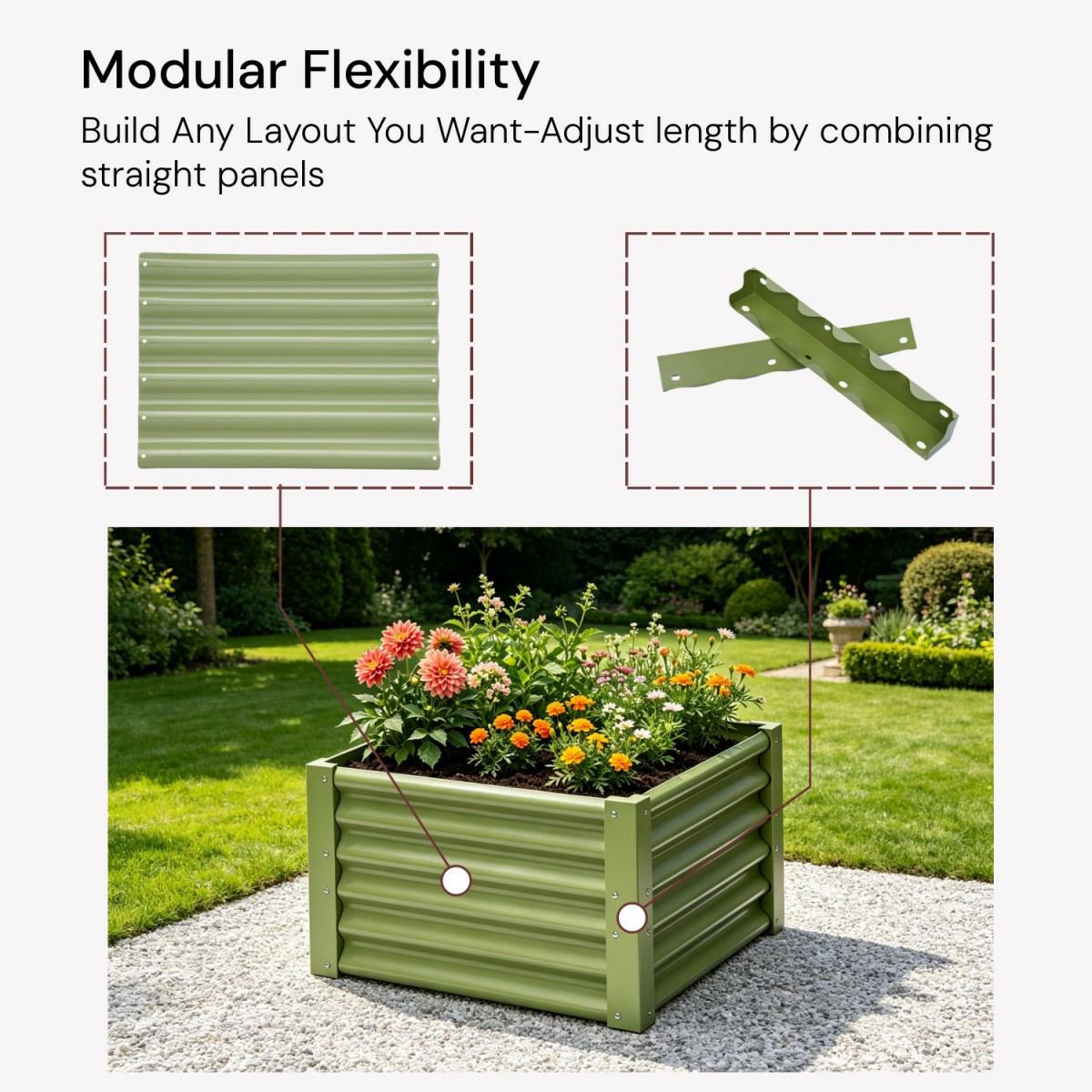 Annoell 18" Garden Bed Corner Brackets, 4-Pack DIY Extension